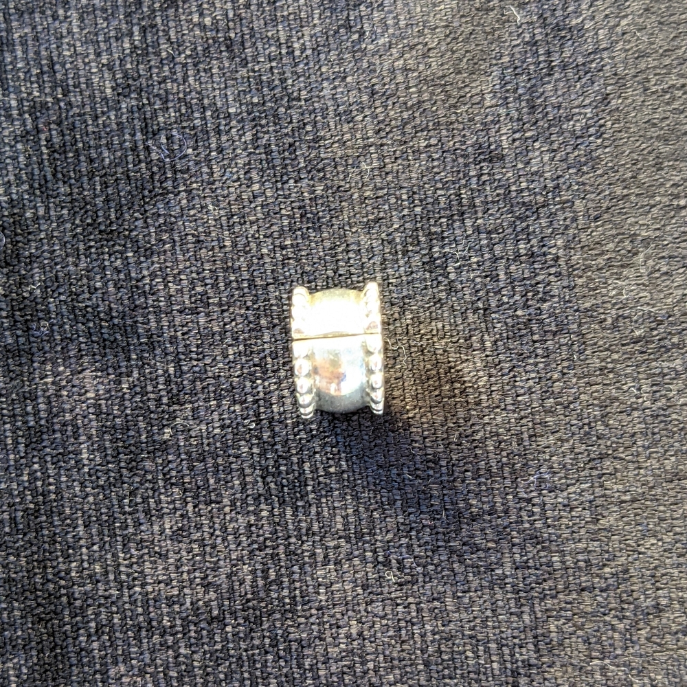 Pandora Round Beveled Clip Spacer Charm